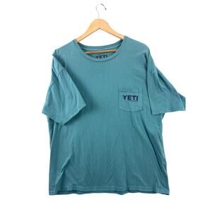 YETI Coolers Pocket T-Shirt XXL Teal Built for the Wild Graphic Tee